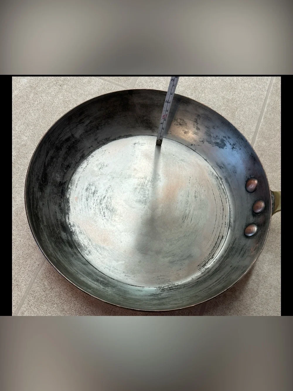 BAZAAR DE LA CUISINE NY/NY SOLID COPPER PAN WITH BRASS HANDLE  8” Upscale Cook